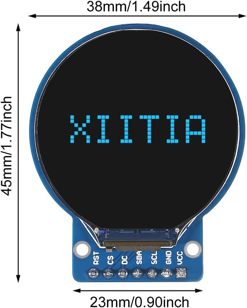 XIITIA 3pcs DC 3.3V 1.28 Inch TFT LCD Display Module Round RGB 240 * 240 GC9A01 Driver 4 Wire SPI Interface 240x240 PCB for Arduino - Image 3